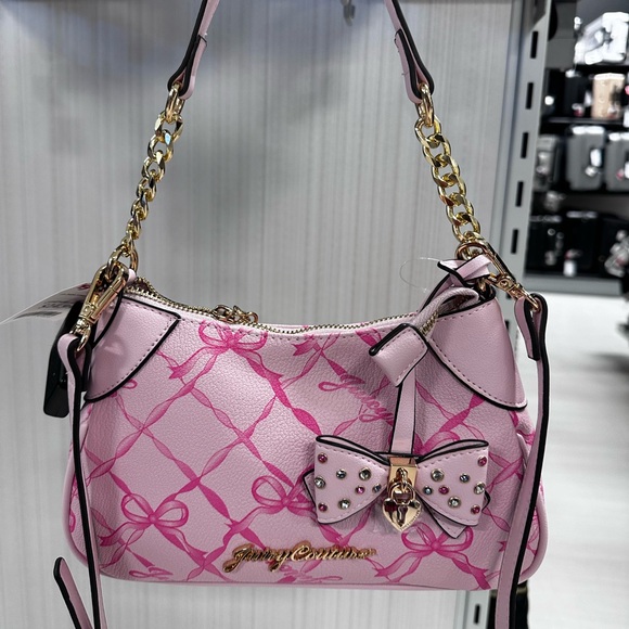 Juicy Couture Handbags - JUICY COUTURE LOVELY BOW CHIFFON PINK SHOULDER BAG